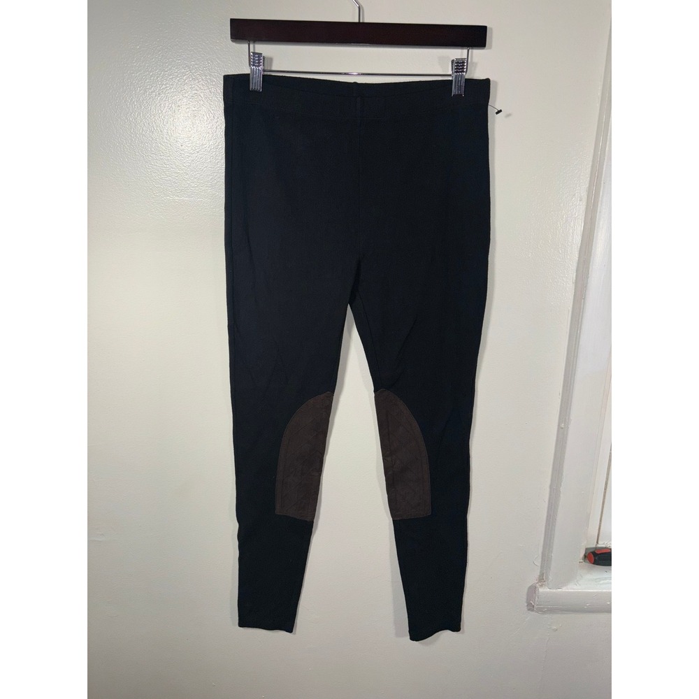 Lauren Ralph Lauren Riding Pants Women Sz M Black Suede Knee Patch Equestrian